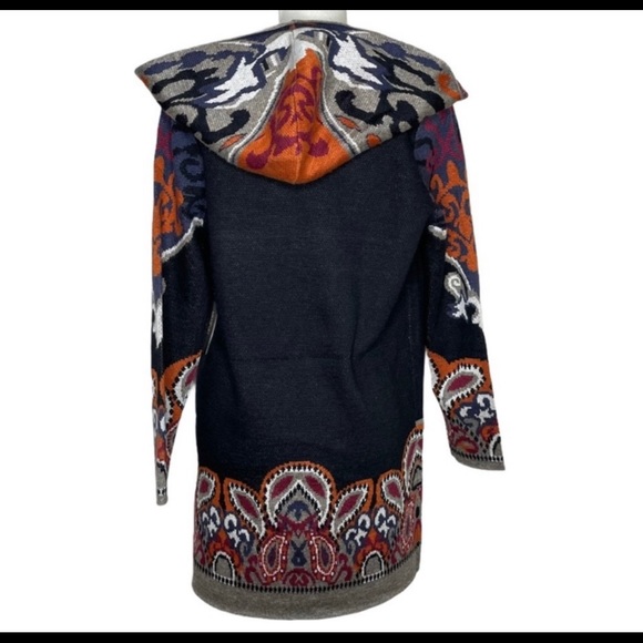 Maxsport Paisley Duster Cardigan Hoodie Size L. NWT - Picture 3 of 16